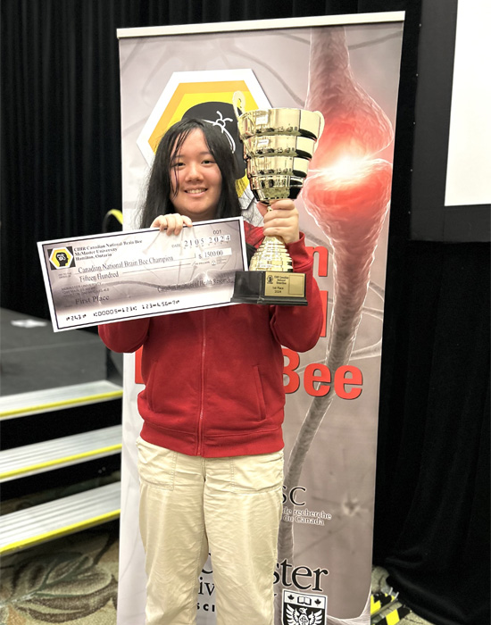 Lisa Wei, 2024 CIHR Canadian National Brain Bee winner